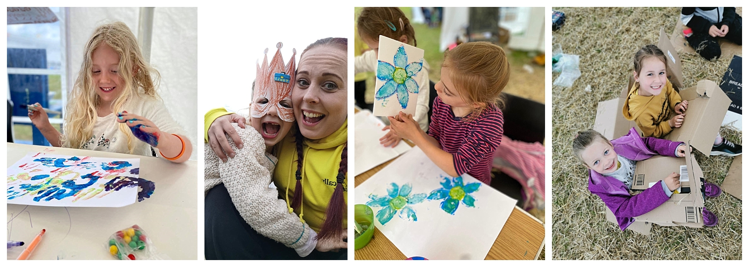 children doing art and crafts