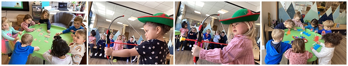 children with a bow and arrow learning at nursery school wilmslow The POD